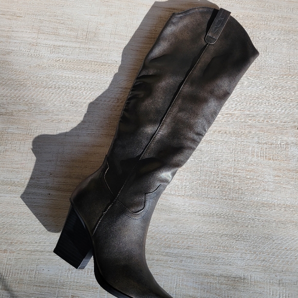 The Knee High Western Boots OASIS SOCIETY Dark Brown - Picture 5 of 10